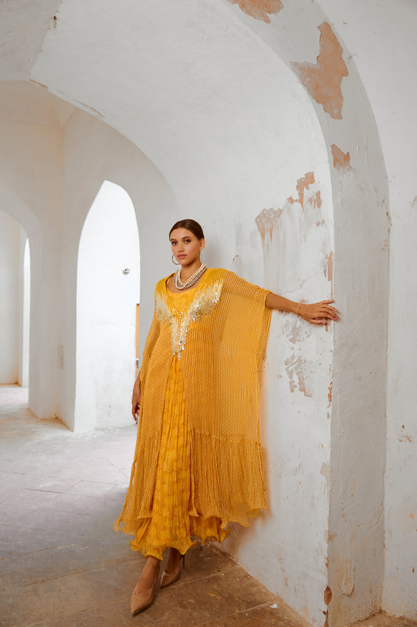 Gulbahar marigold bling kaftan