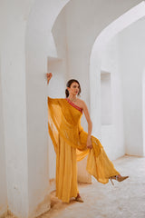 Gulbahar Marigold  sitara toga & jumpsuit set