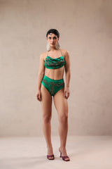 Santa monica green bikini coverup set