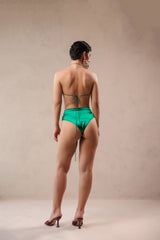 Santa monica green bikini coverup set