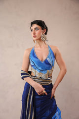 The Hollywood saree with celebrity backless blouse