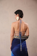 The Hollywood saree with celebrity backless blouse