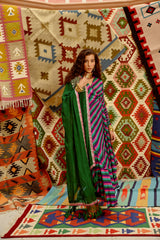 Multi colour Indi-leheriya Wrap Angrakha Set