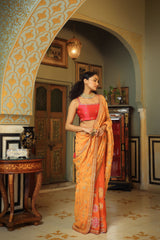 Dilruba narangi jaal saree blouse