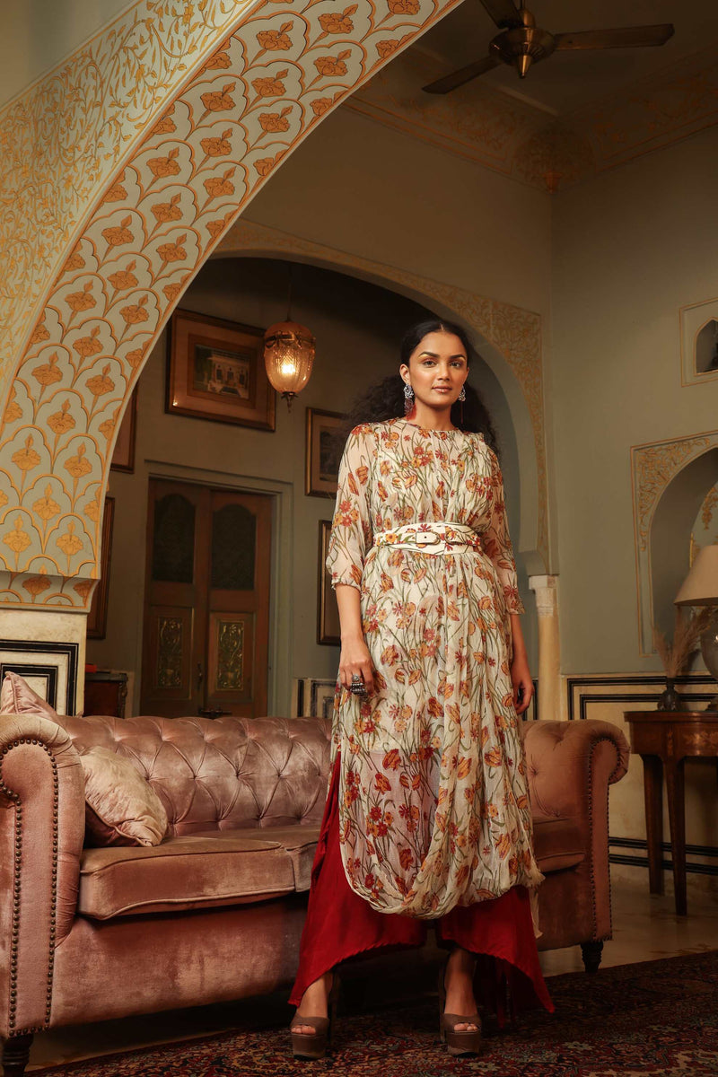 Dilruba exaggerated draped kurta set