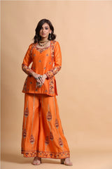 Orange kurta sharara set