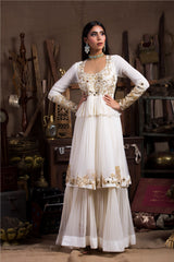 Ivory Long Kurta Set-Indian wear-Pallavi Jaipur