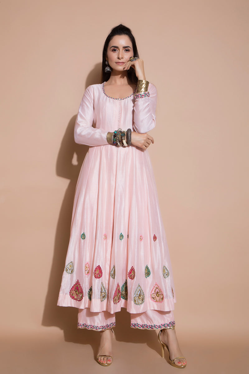 Zardosi Embroidered Kurta Set-Indian wear-Pallavi Jaipur