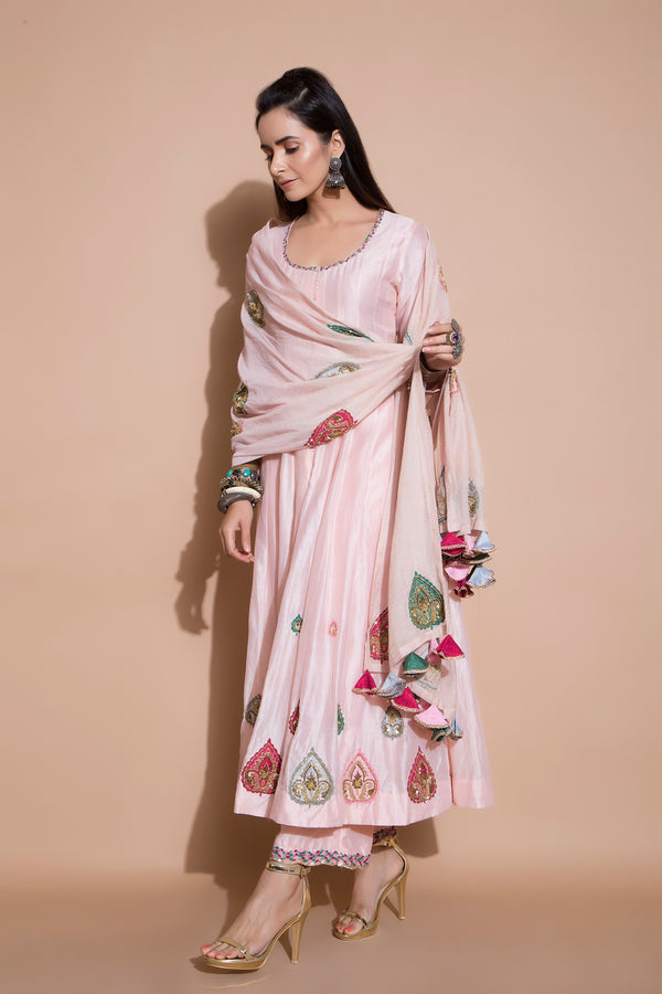 Zardosi Embroidered Kurta Set-Indian wear-Pallavi Jaipur