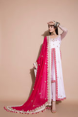 Layered Pleated Kurta and Dupatta-Indian wear-Pallavi Jaipur