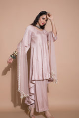 Onion Pink Kurta Set-Indian wear-Pallavi Jaipur