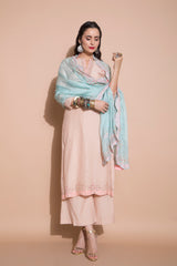 Pink Embroidered Kurta Set-Indian wear-Pallavi Jaipur