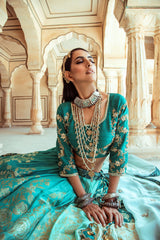 Ombre Sea green lehenga set-Indian wear-Pallavi Jaipur