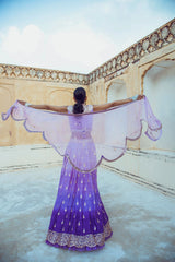 Lavender Ombre Lehenga Set-Indian wear-Pallavi Jaipur