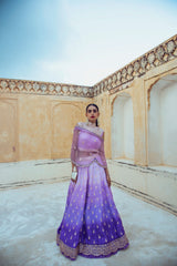 Lavender Ombre Lehenga Set-Indian wear-Pallavi Jaipur