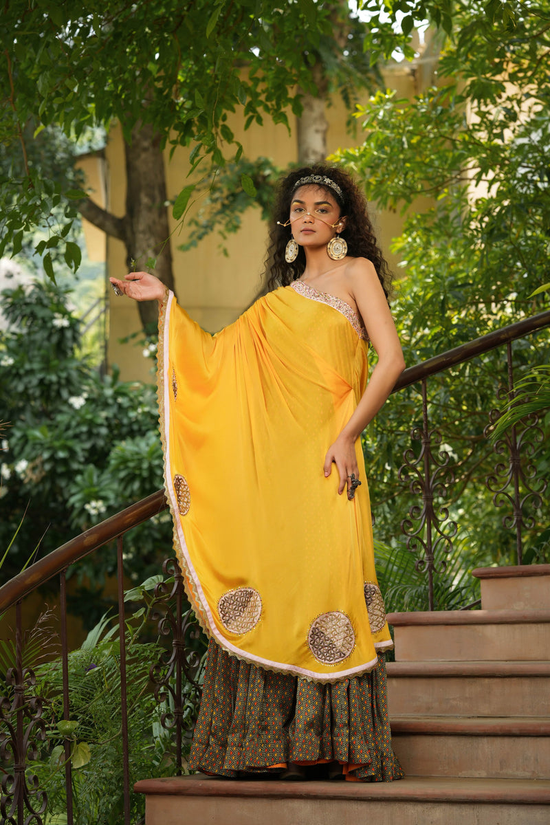 Dilruba sunrise yellow toga flair dress