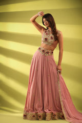 Haseena metallic mauve lehenga set