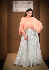 A-Kansha Peach boho top skirt set