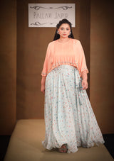 A-Kansha Peach boho top skirt set