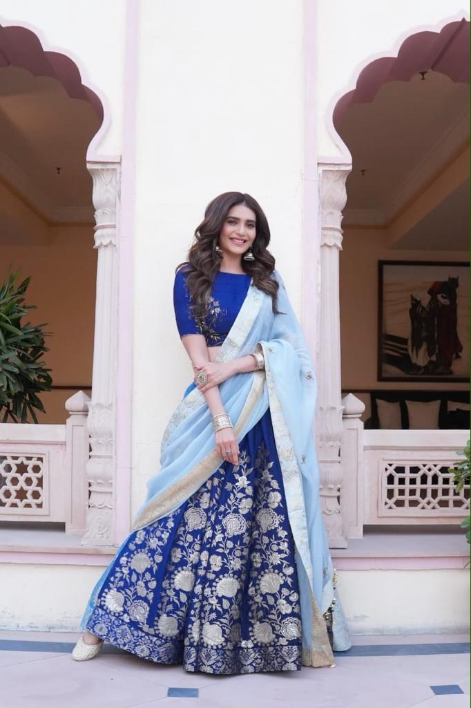 Karishma Tanna in Blue Ombre lehenga set